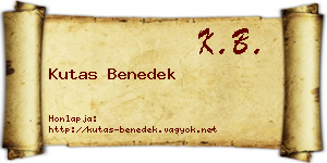 Kutas Benedek névjegykártya