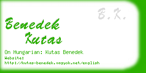 benedek kutas business card